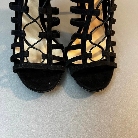 Gianvito Rossi Suede Caged Lace-Up Sandal BLACK 39 - Picture 6 of 6